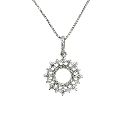 Elegant Cubic Zirconia Circle  Necklace
