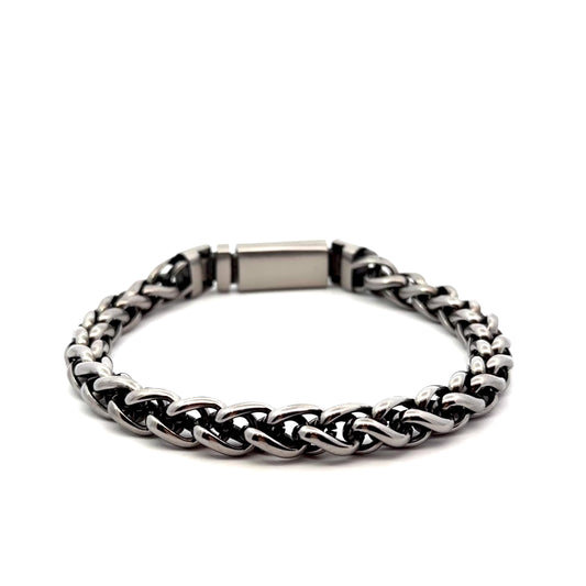 Stainless Steel Rustic Franco Bracelet with Fancy Clasp