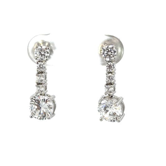 Elegant Round Cut Cubic Zirconia Drop Earrings