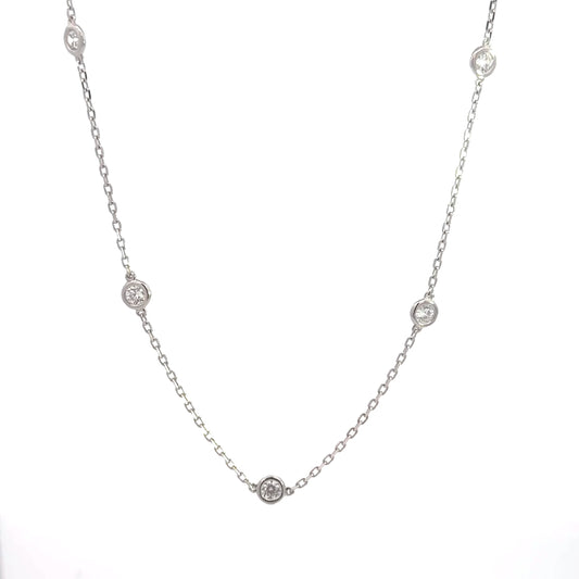 Sterling Silver Station Necklace