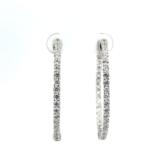 Sterling Silver Cubic ZirconiaHoop Earrings