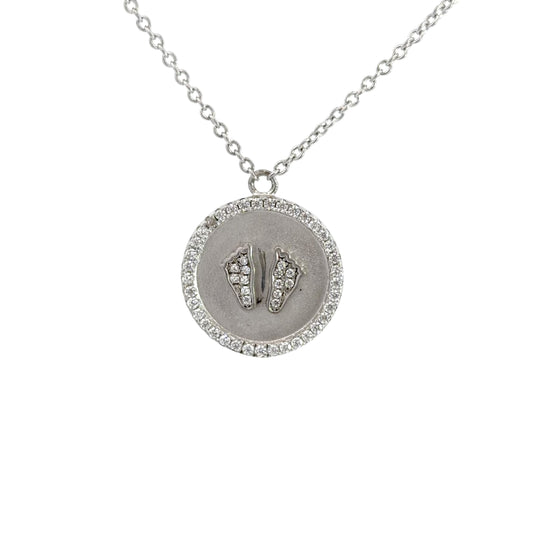 Baby Footprint Cubic Zirconia Pendant Necklace
