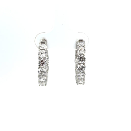 Sterling Silver Radiant Hoop Earrings
