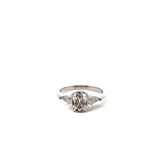 Sterling Silver Cushion Cut Ring