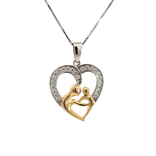 Mother and Child Cubic Zirconia Necklace