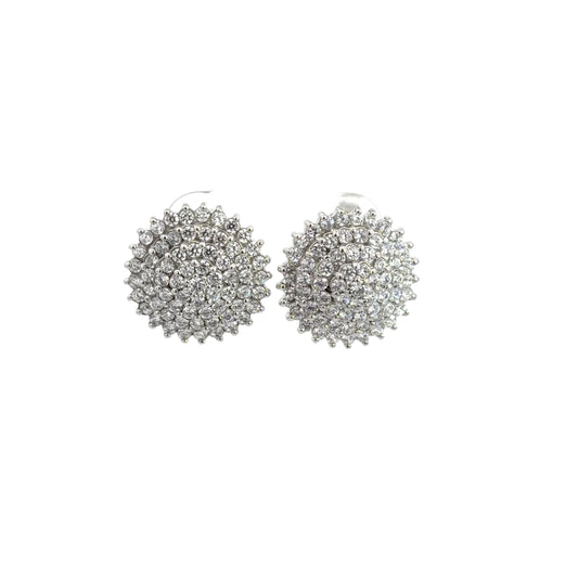 Stud Cluster Cubic Zirconia Earrings
