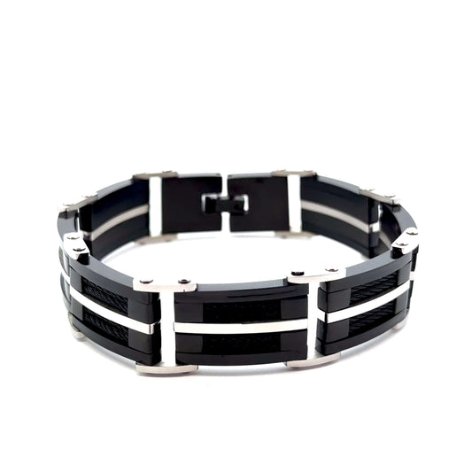 Stainless Steel Black Fancy Bracelet