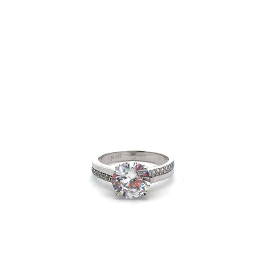 Sterling Silver Bypass Solitaire Ring