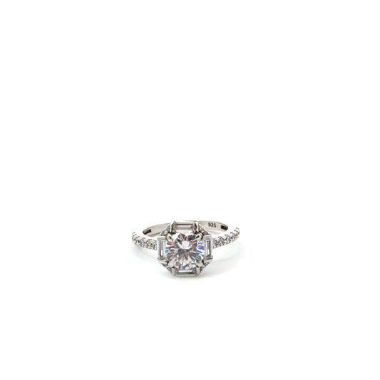 Sterling Silver Brilliant Cut Cubic Zirconia Ring