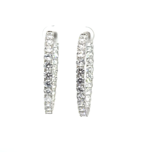 Sterling Silver Luxurious Hoop Earrings
