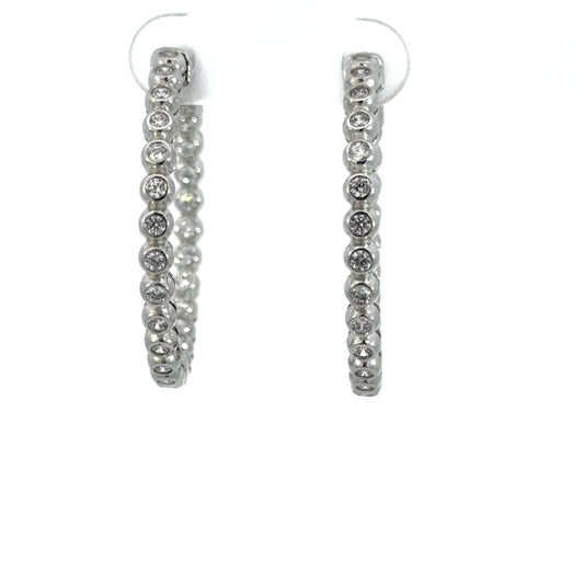 Bezel Set Hoop Earrings