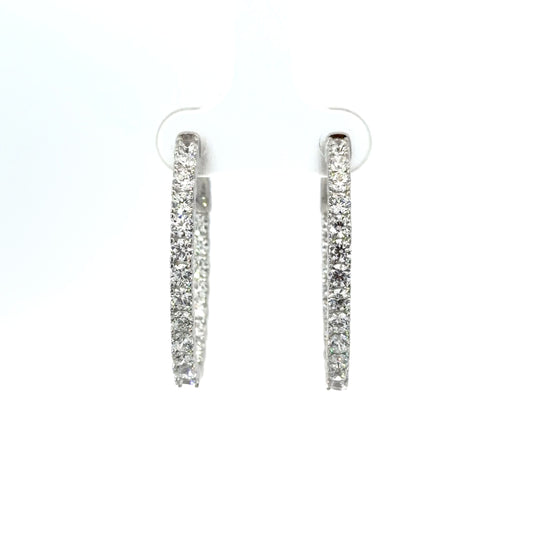 Sterling Silver Cubic Zirconia Hoop Earrings