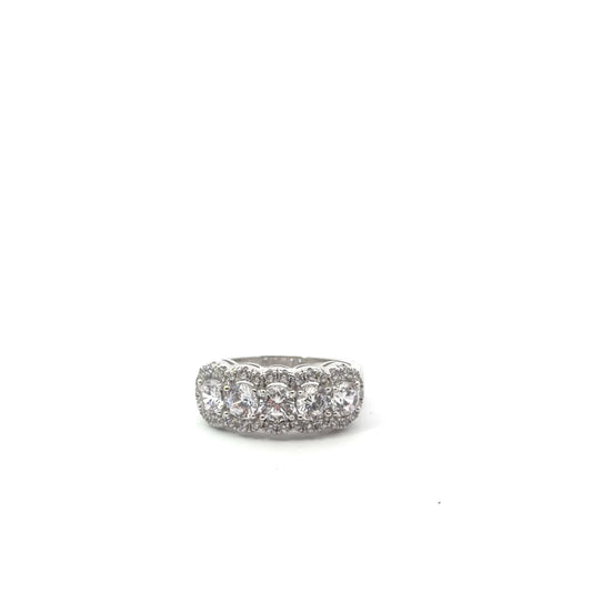 Sterling Silver Halo Wedding Ring
