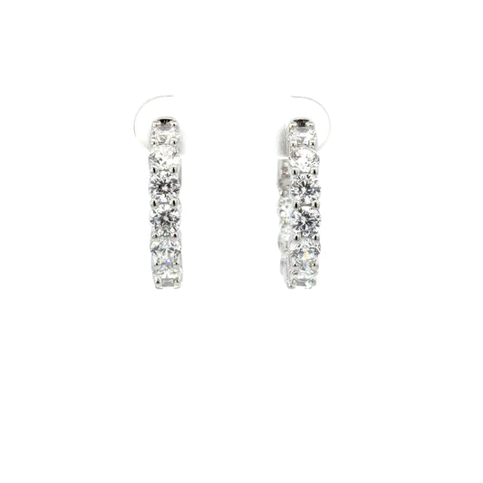 Sterling Silver Radiant Hoop Earrings