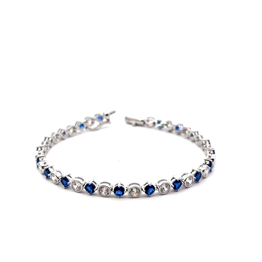 Sterling Silver Bezel Set Tennis Bracelet