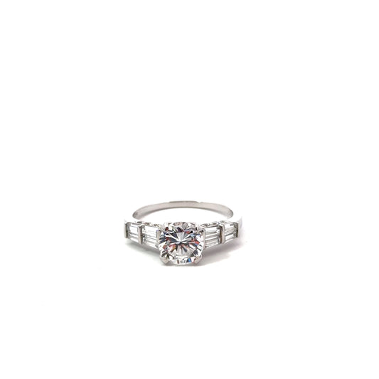 Sterling Silver Cathedral Style Engagement Ring