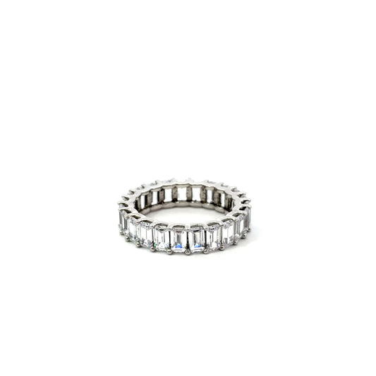 Sterling Silver Emerald Cut Eternity Ring