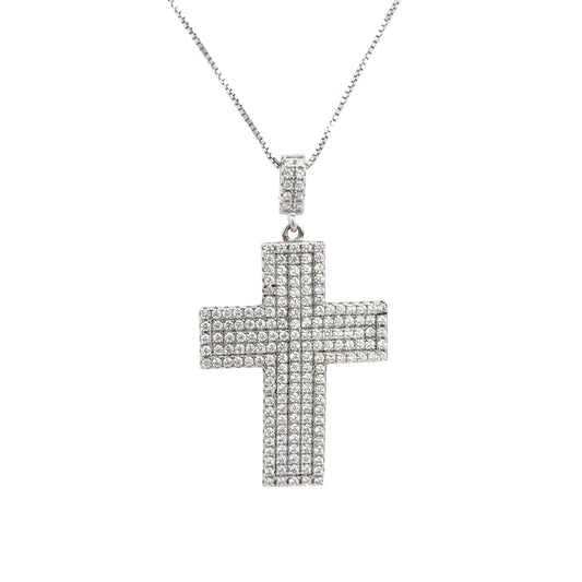 Sterling Silver Pave setting Cubic Zirconia Cross
