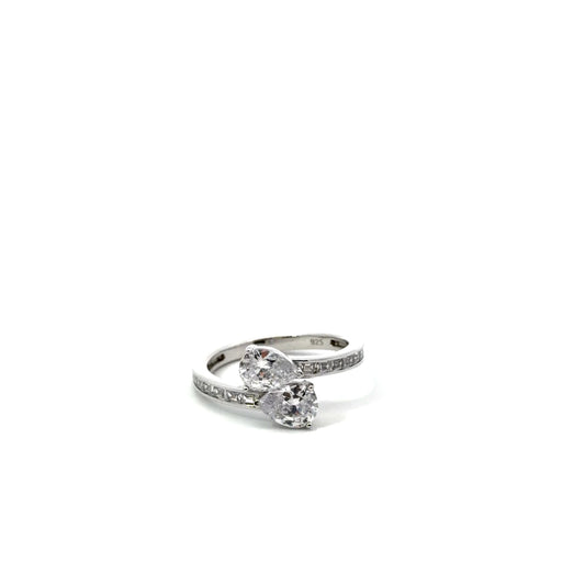 Sterling Silver Pear Cut Cuff Ring