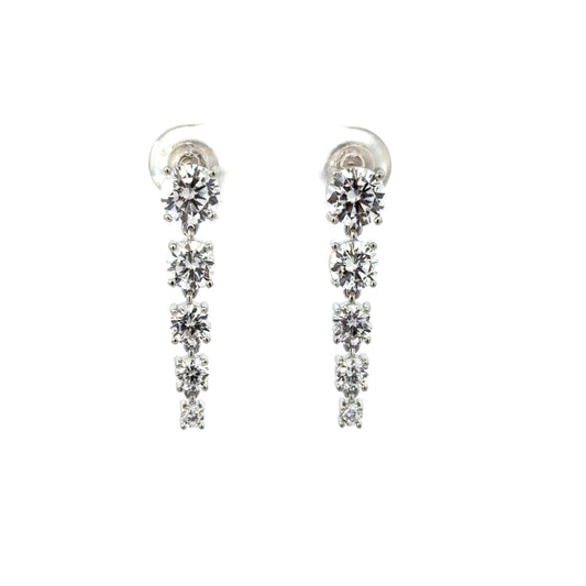 Sterling Silver Linear Drop Earrings