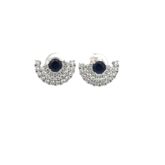 Stud Sapphire Cubic Zirconia Earrings