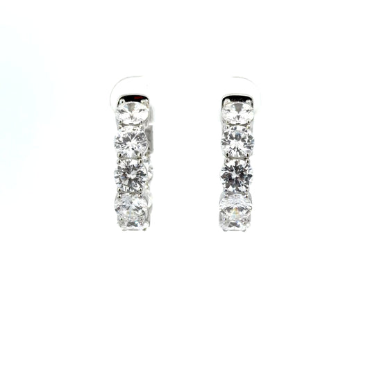 Sterling Silver Radiant Small Hoop Earrings
