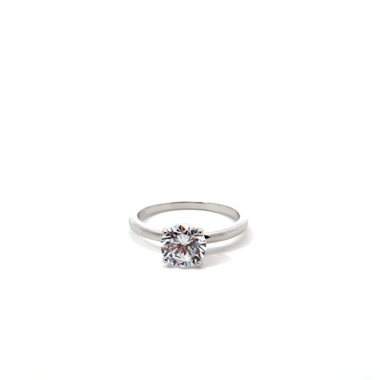 Sterling Silver Solitaire Engagement Ring