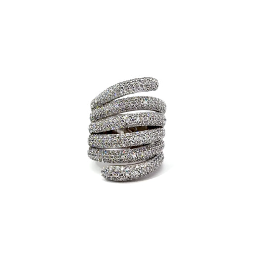 Sterling Silver Pavé Encrusted Wedding Ring