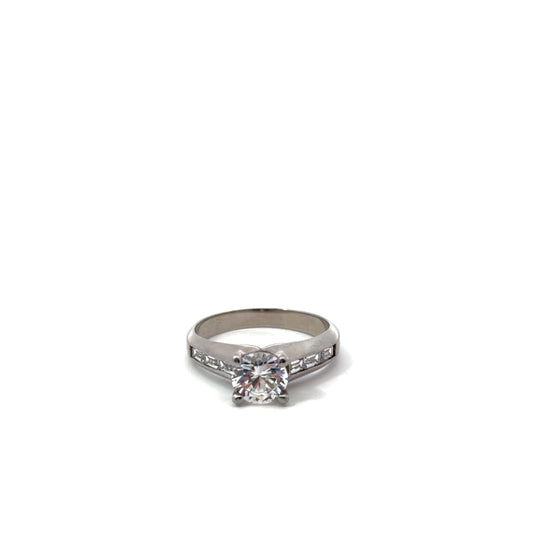 Sterling Silver Solitaire Engagement Ring