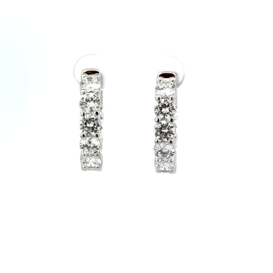 Sterling Silver Radiant Hoop Earrings