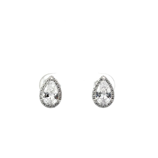 Stud Teardrop Cut Cubic Zirconia Earrings