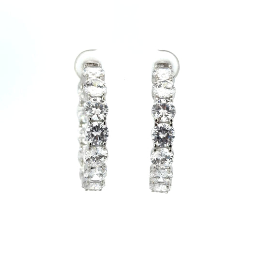 Sterling Silver Luxurious Hoop Earrings