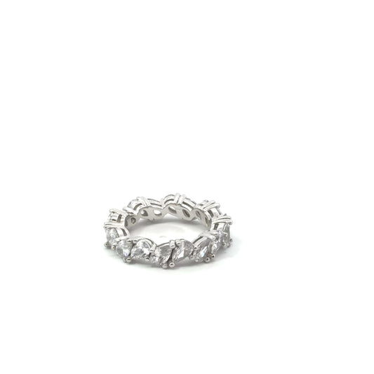 Sterling Silver Pear Cut Eternity Ring