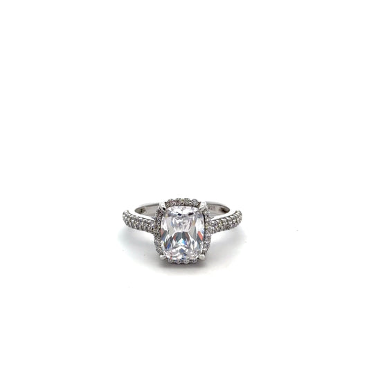 Sterling Silver Radiant Cushion Cut Ring