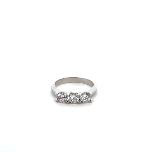 Sterling Silver Three-Stone Ring