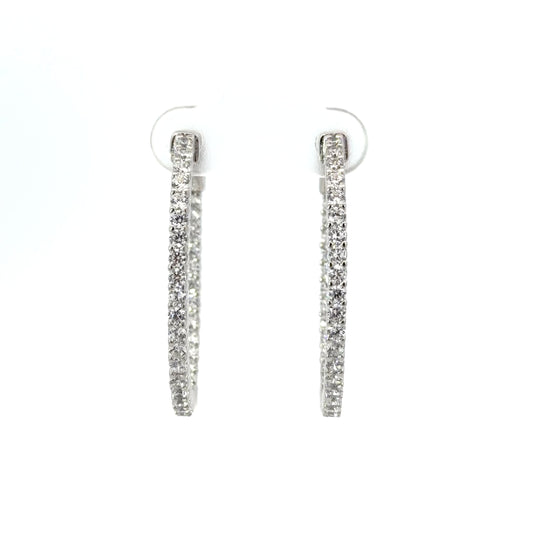 Sterling Silver Cubic Zirconia Hoop Earrings