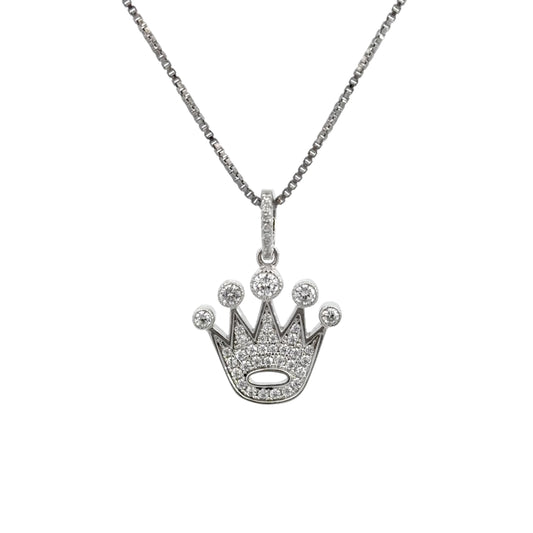 Cubic Zirconia Regal Crown Necklace
