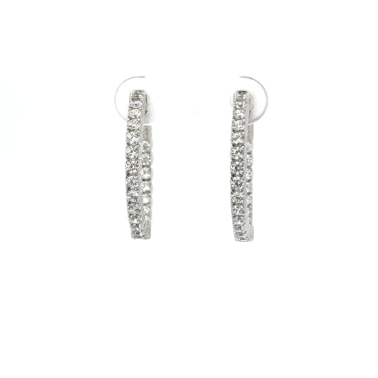 Sterling Silver Radiant Hoop Earrings