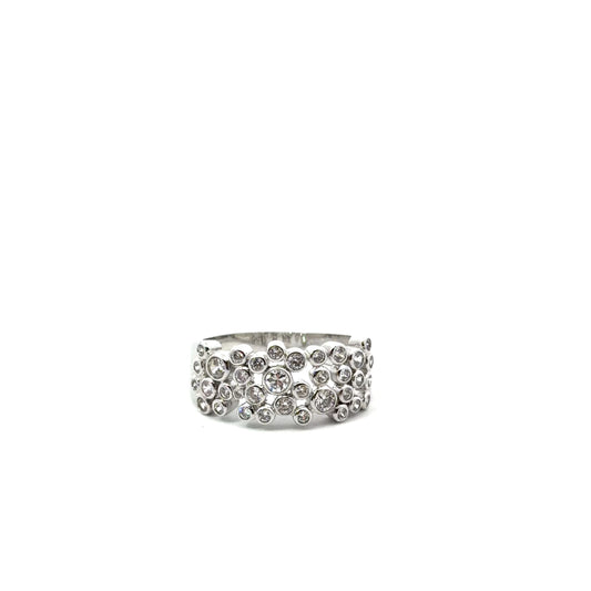 Sterling Silver Bezel Set Cluster Ring