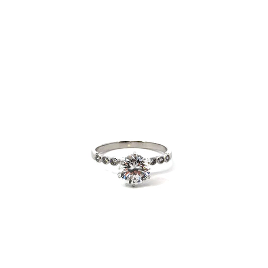 Sterling Silver Cubic Zirconia Solitaire Ring