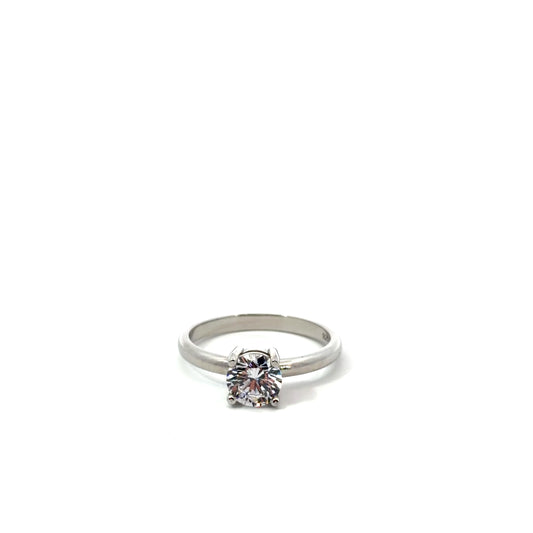 Sterling Silver Solitaire Engagement Ring