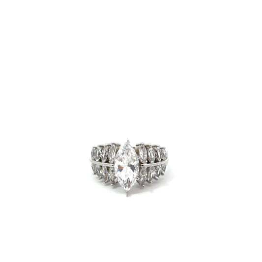 Sterling Silver Marquise Cubic Zirconia Ring
