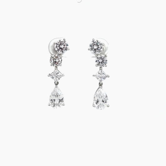 Pear Shape Cubic Zirconia Drop Earrings