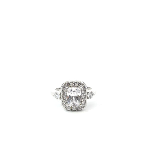 Sterling Silver Elegant Halo Ring