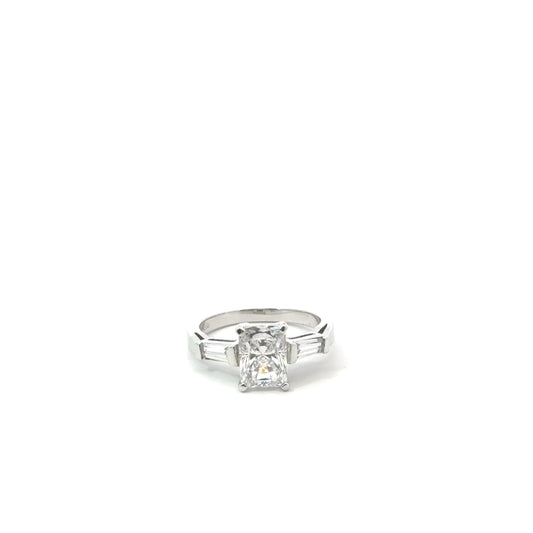 Sterling Silver Three-Stone Engagement Ring