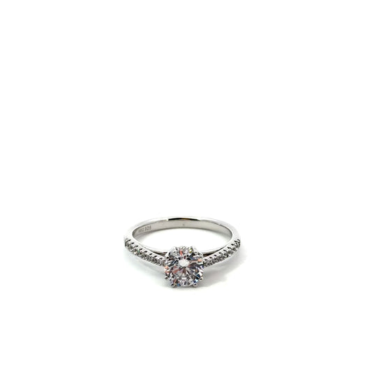 Sterling Silver Solitaire Engagement Ring