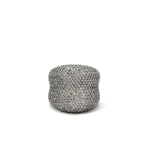 Sterling Silver Pave encrusted Cocktail Ring
