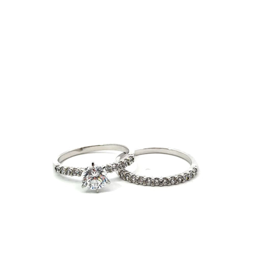 Sterling Silver Wedding Ring Set