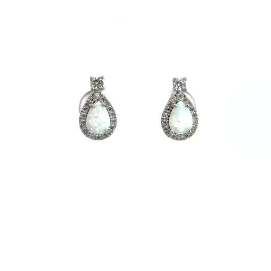 Stud Opal Teardrop Earrings