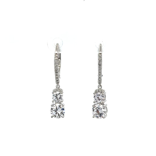 Sterling Silver Radiant Drop Earrings